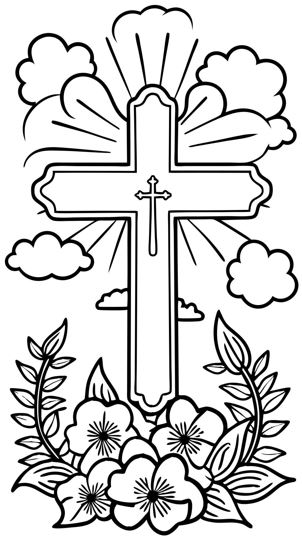 jesus cross coloring page